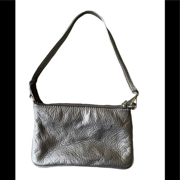 Michael kors Gray Silver Pebbled Leather Wristlet